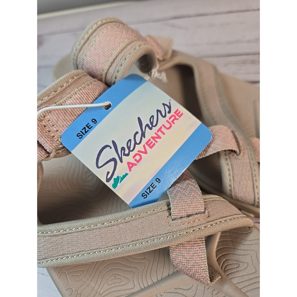 Skechers Adventure Women's Reggae Hook & Loop Strap Slide Sandal Taupe Sz 9 - Picture 5 of 7